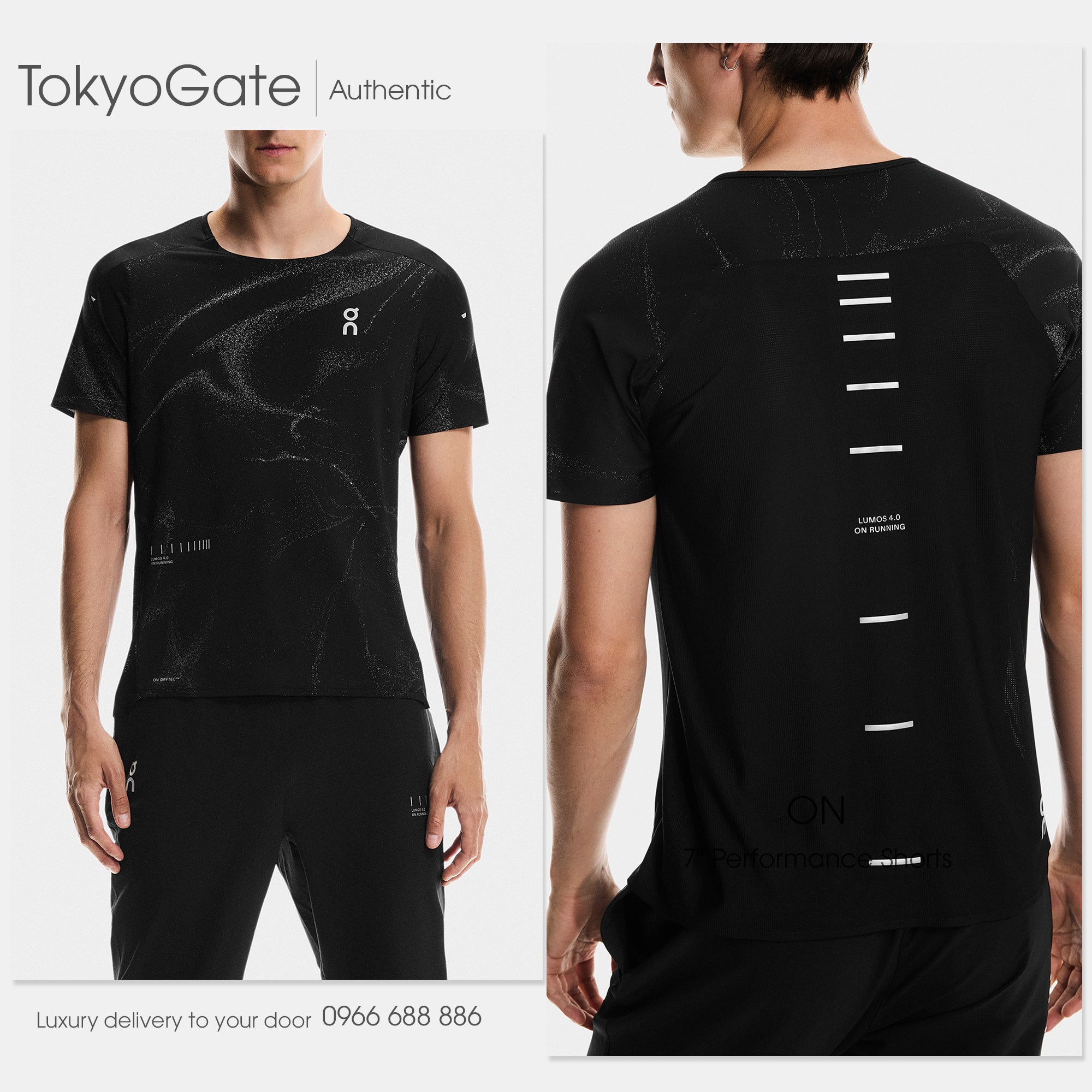 Áo phông ON Running Performance T-Lumos Black