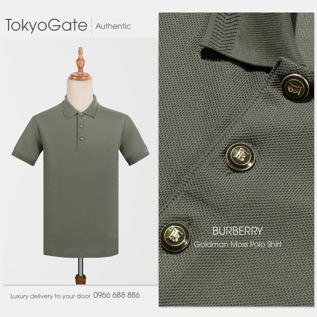 Áo polo Burberry 8043981 Goldman Moss Slim Fit