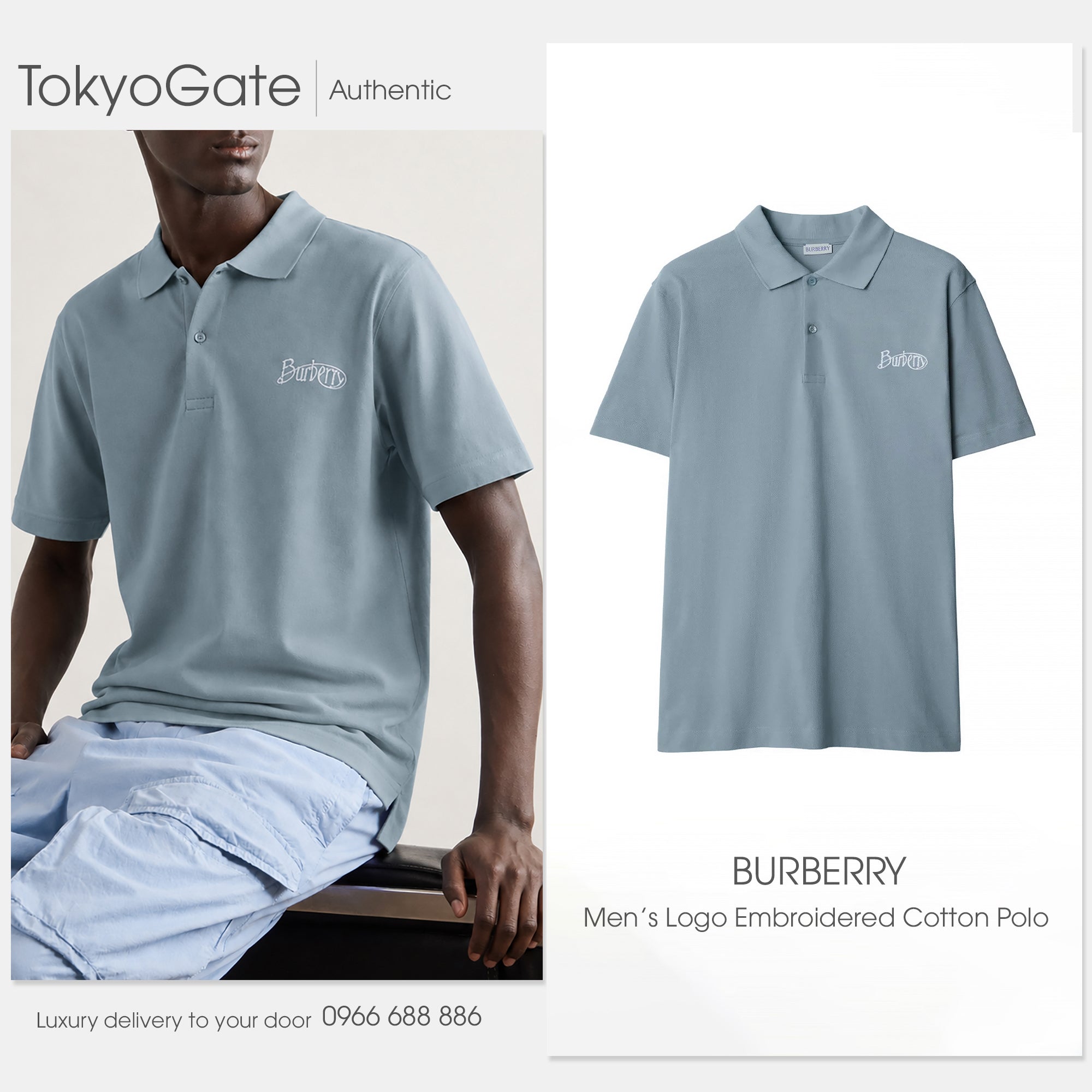 Áo polo Burberry 8097527 W24 MW FOR Gale Slim Fit