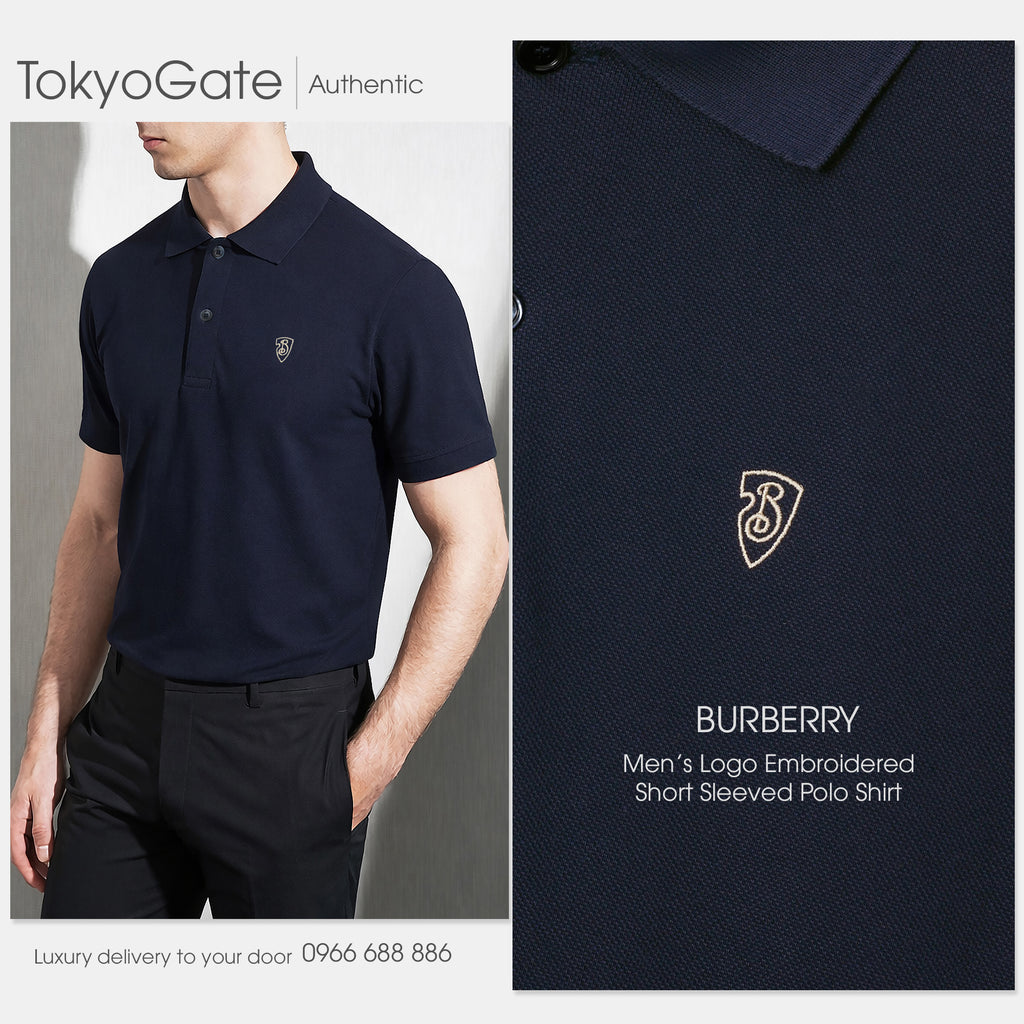 Áo polo Burberry 8099895 SS W24 MW SIC Coal Slim Fit
