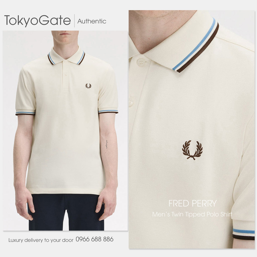 Áo polo Fred Perry M3600 Z46 Twin Tipped Polo Shirt In Light Yellow