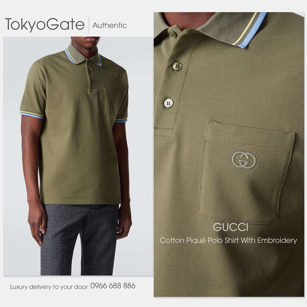 Áo polo Gucci 854796 XJHOQ 3254 Cotton Piquet Polo