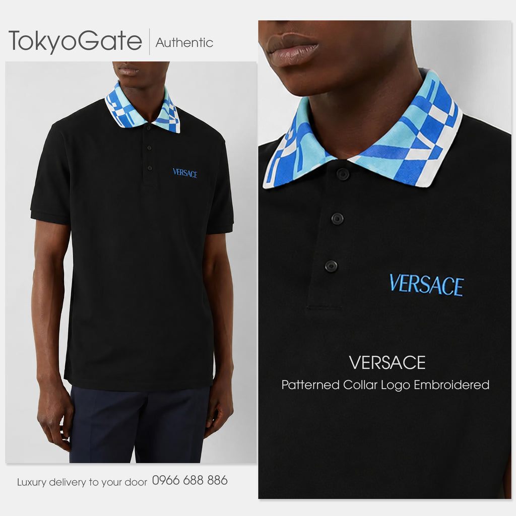 Áo Polo Versace 1012260 1A17965 2BZ40 Black Regular Fit