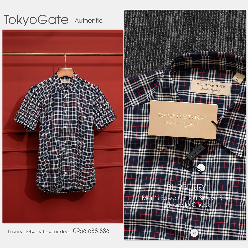 Áo sơ mi Burberry 8003480 Edward Navy IP Check Regular Fit