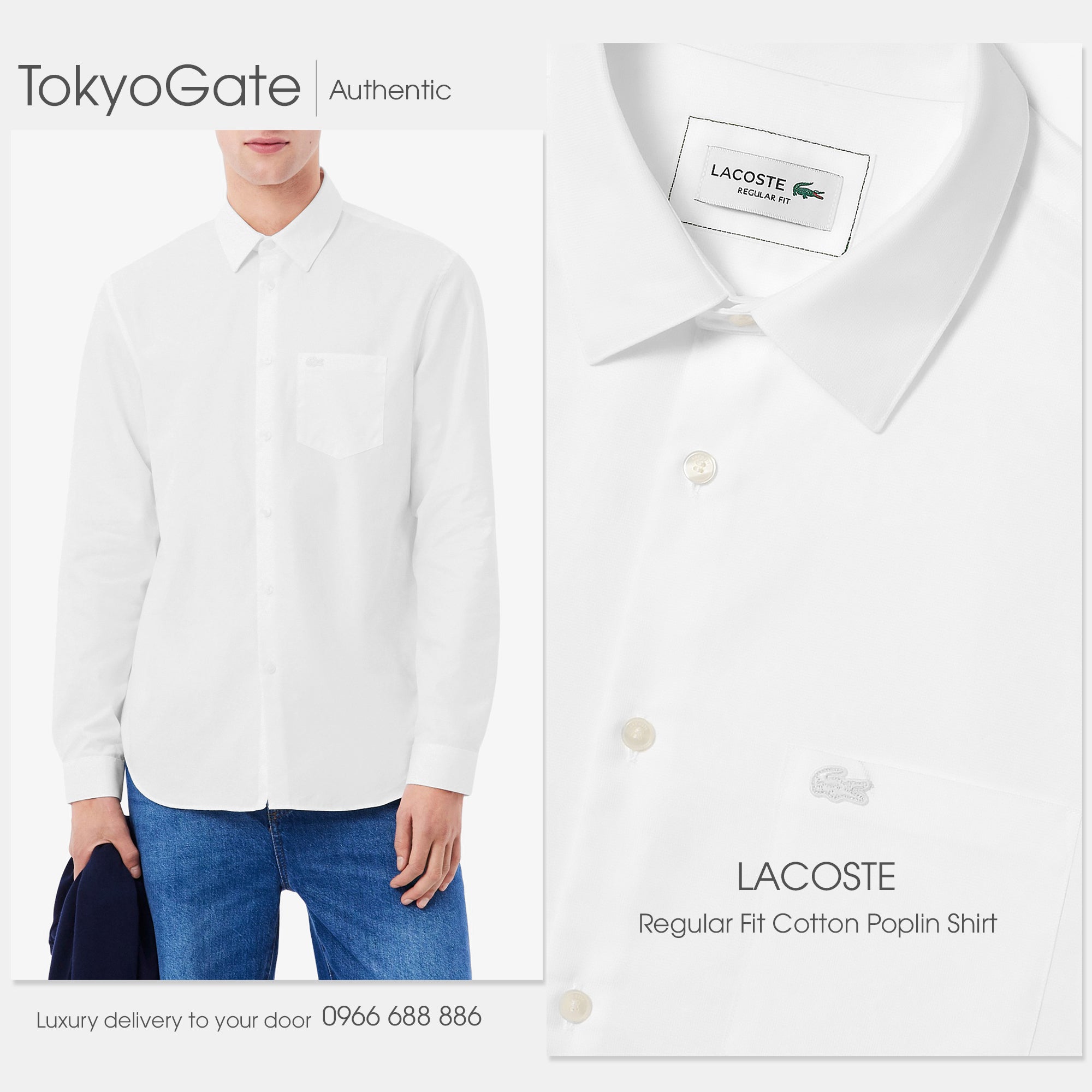 Áo sơ mi Lacoste CH8522 001 Regular Fit