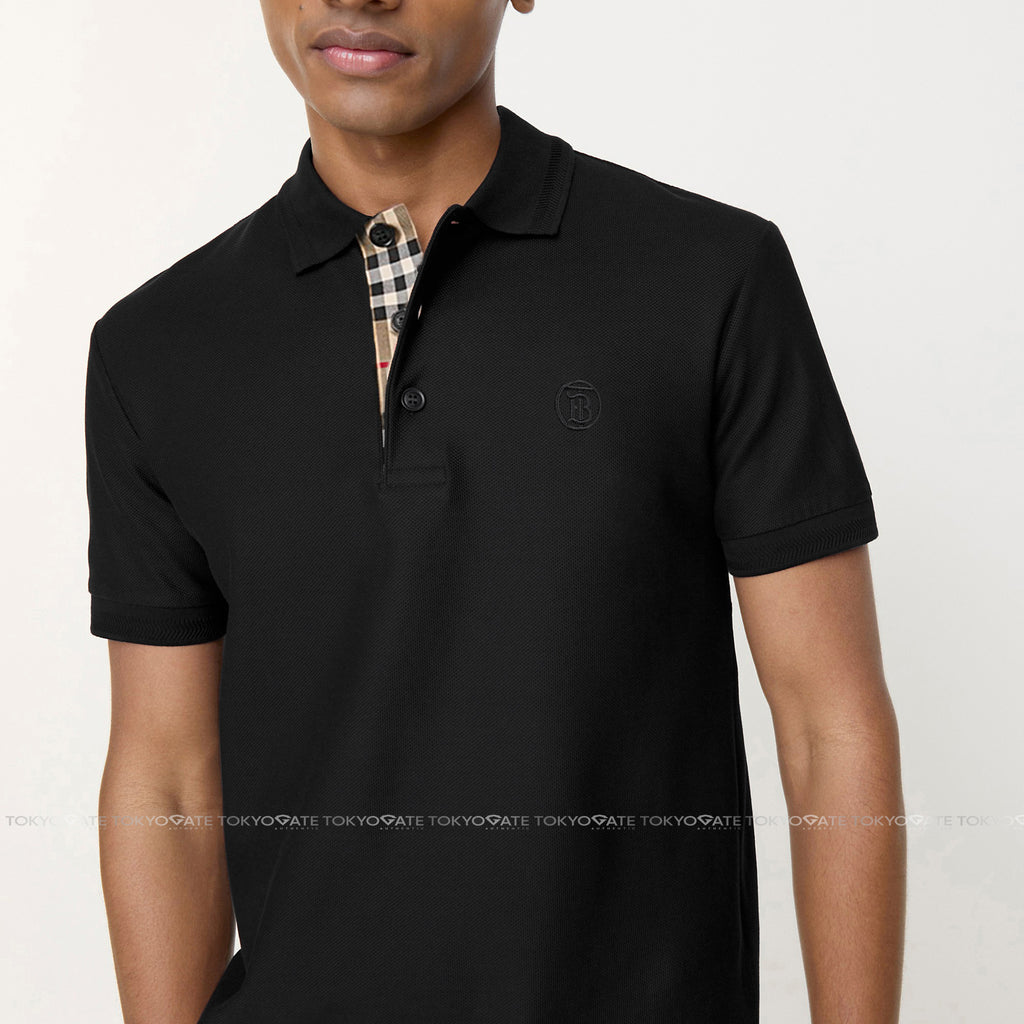 Áo polo Burberry 8055228 SS New Eddie TB Black Slim Fit