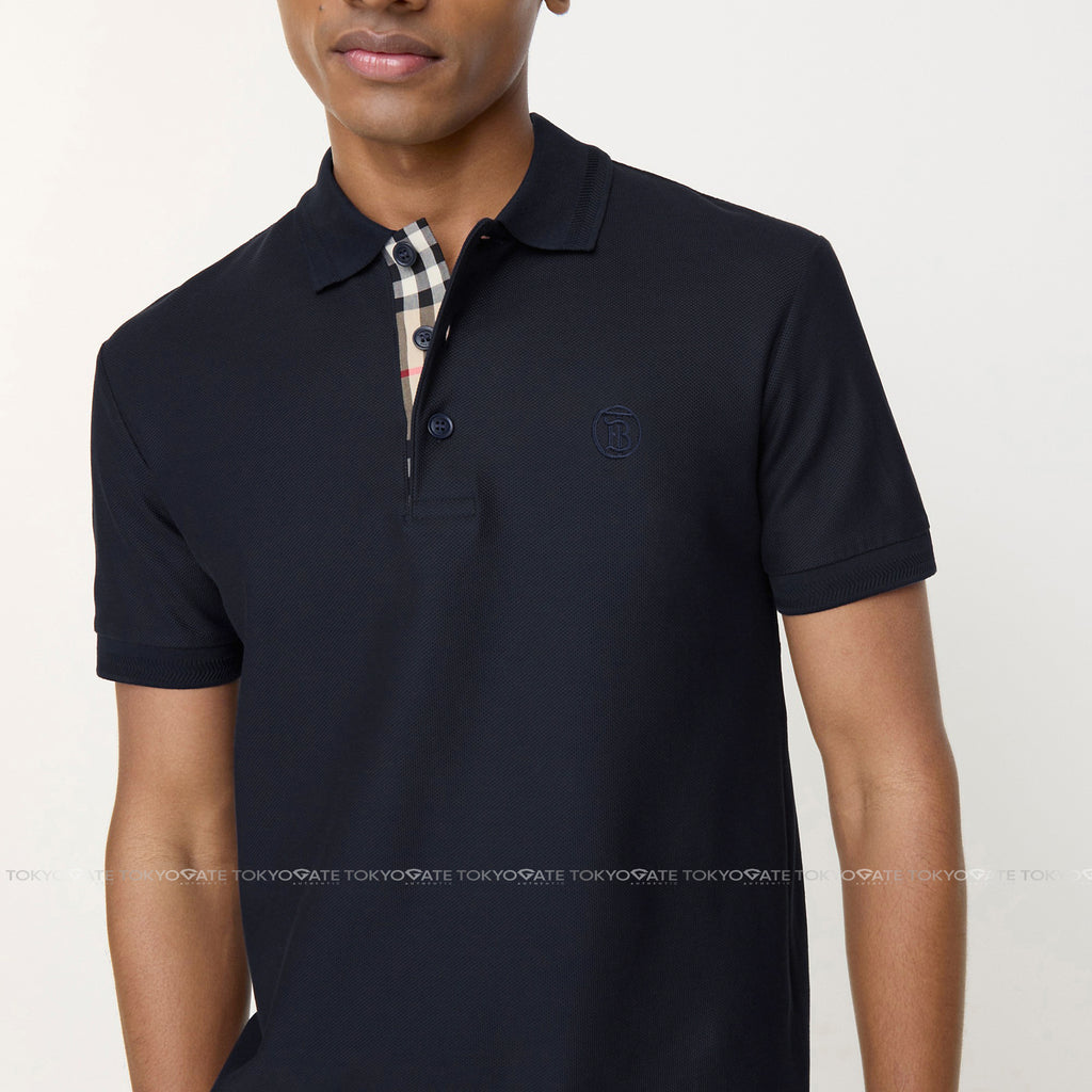Áo polo Burberry 8055227 SS New Eddie TB Coal Blue Slim Fit