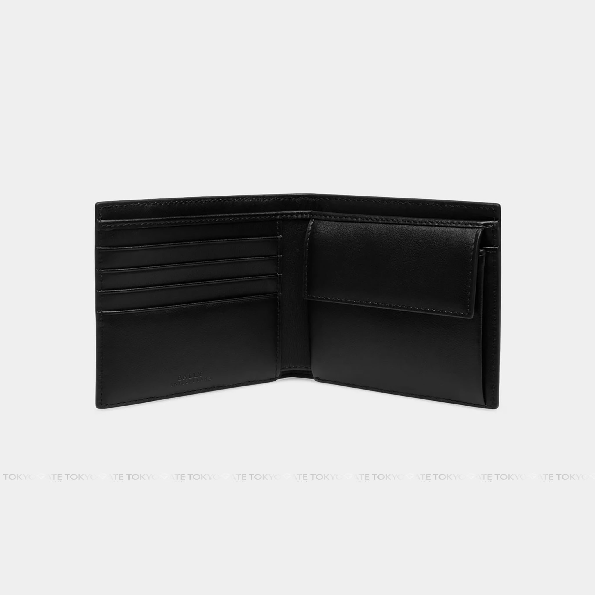 Ví Bally Tye Stripe Leather Wallet Black