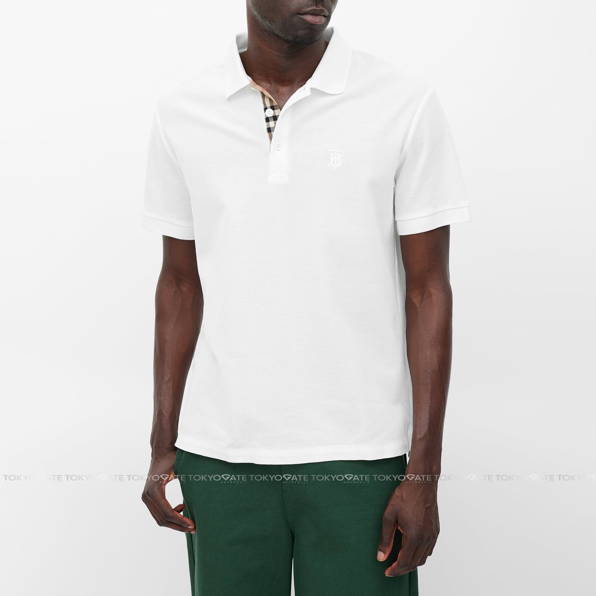 Áo polo Burberry 8014005 Eddie TB White Slim Fit