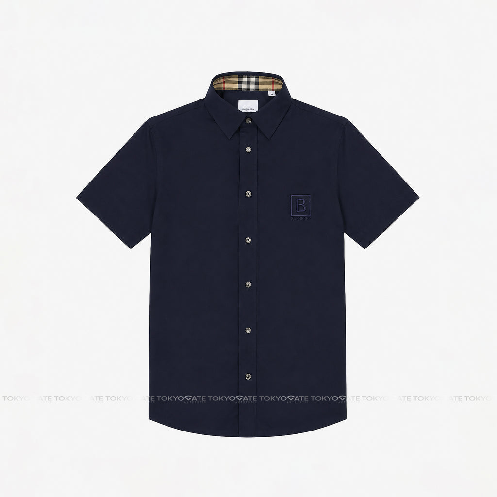 Áo sơ mi Burberry SS William Navy Slim Fit