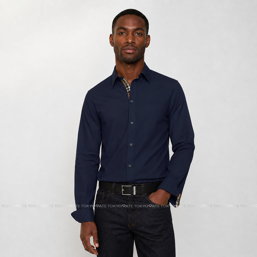 Áo sơ mi Burberry 8091431 Shefford Navy Black Slim Fit