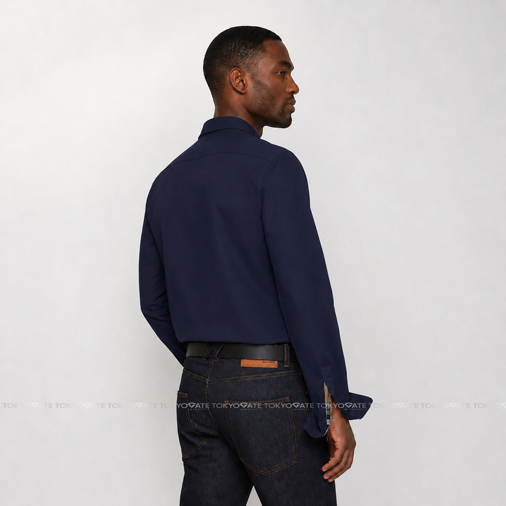 Áo sơ mi Burberry 8091431 Shefford Navy Black Slim Fit