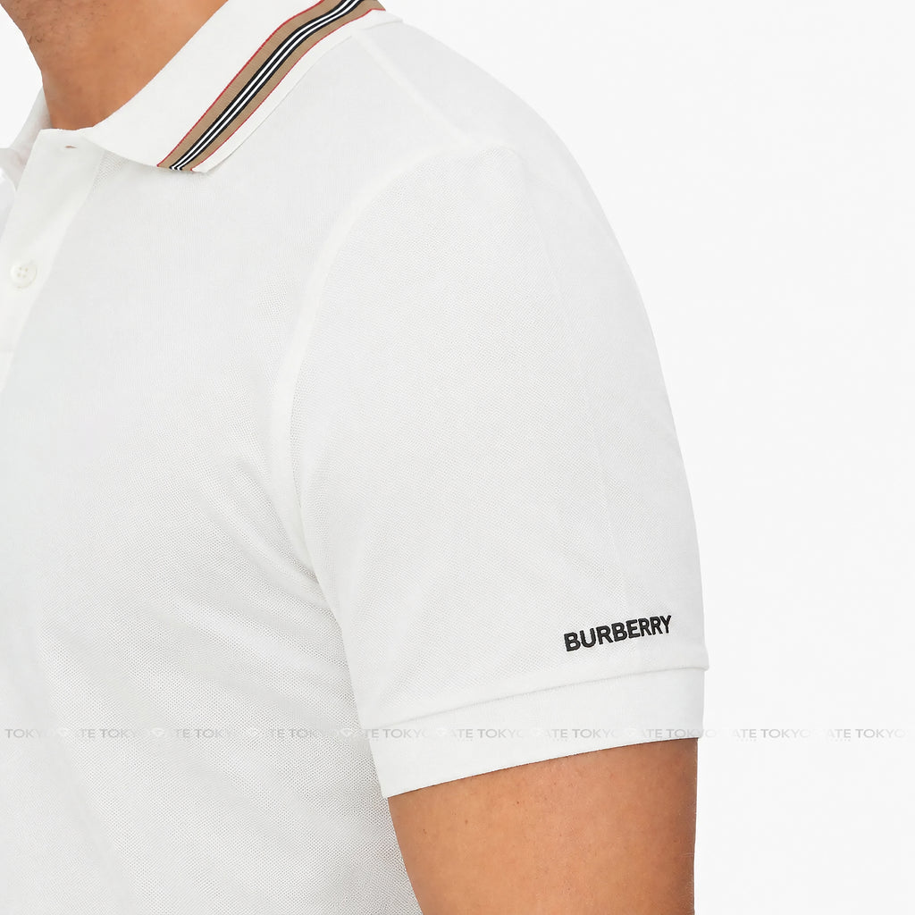 Áo polo Burberry 8111813 Hartford ICS White Slim Fit