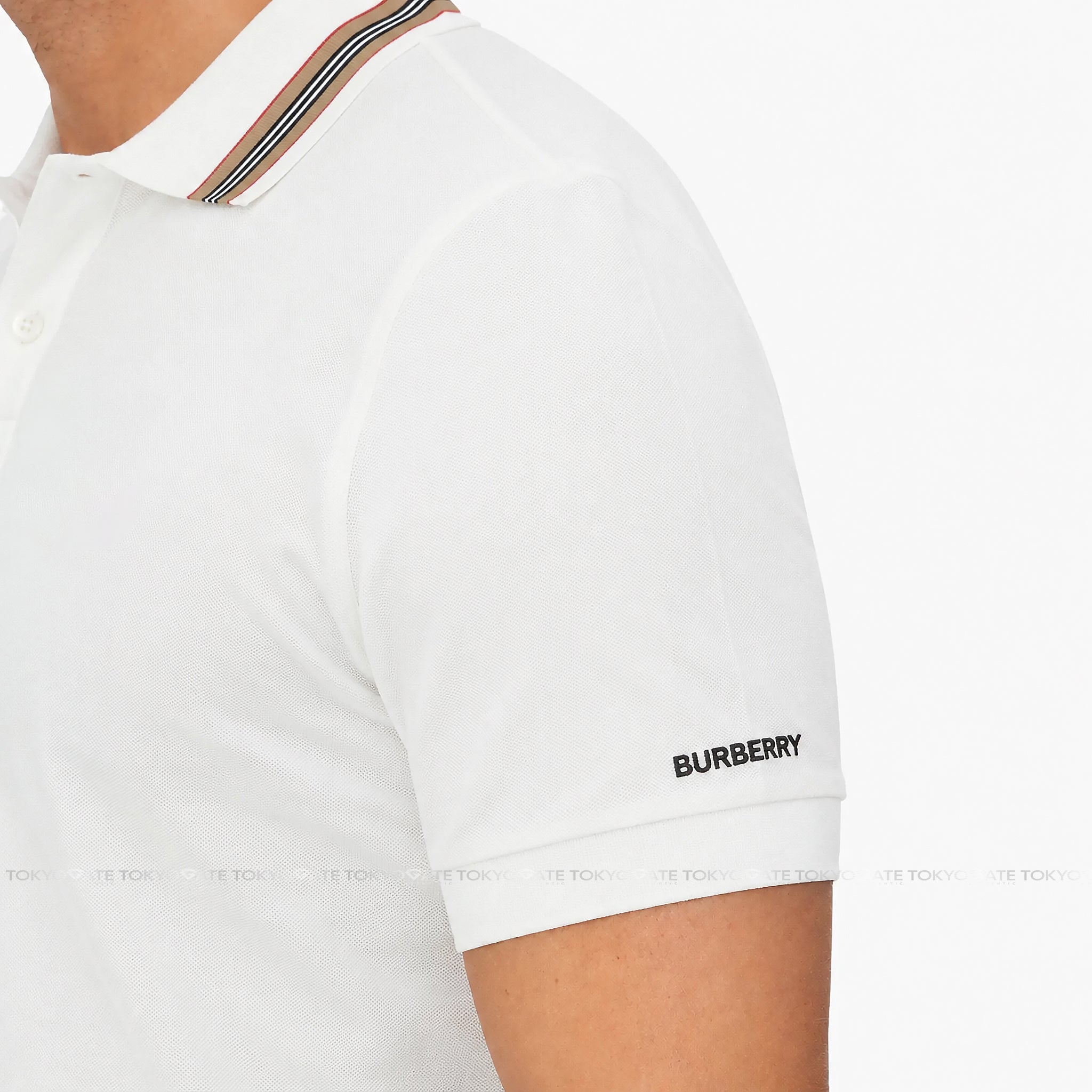 Áo polo Burberry 8111813 Hartford ICS White Slim Fit
