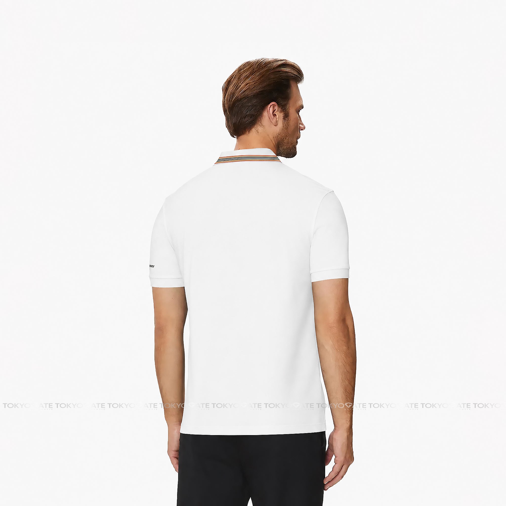 Áo polo Burberry 8111813 Hartford ICS White Slim Fit