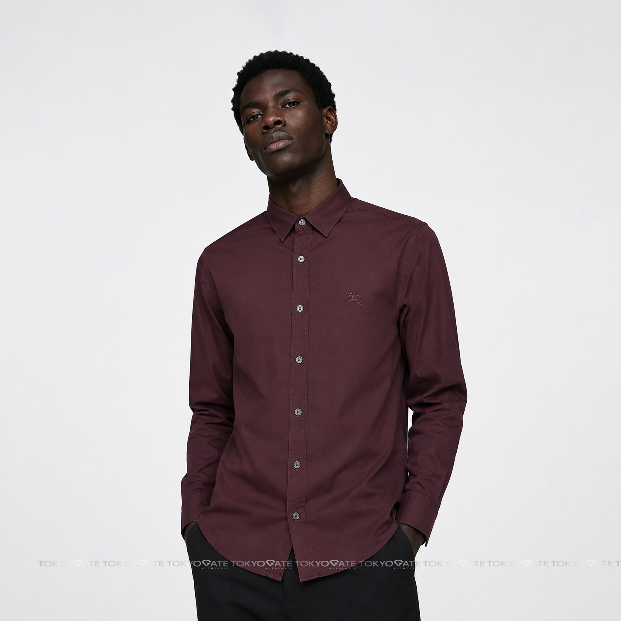 Áo sơ mi Burberry Cambirdge Oxblood Slim Fit