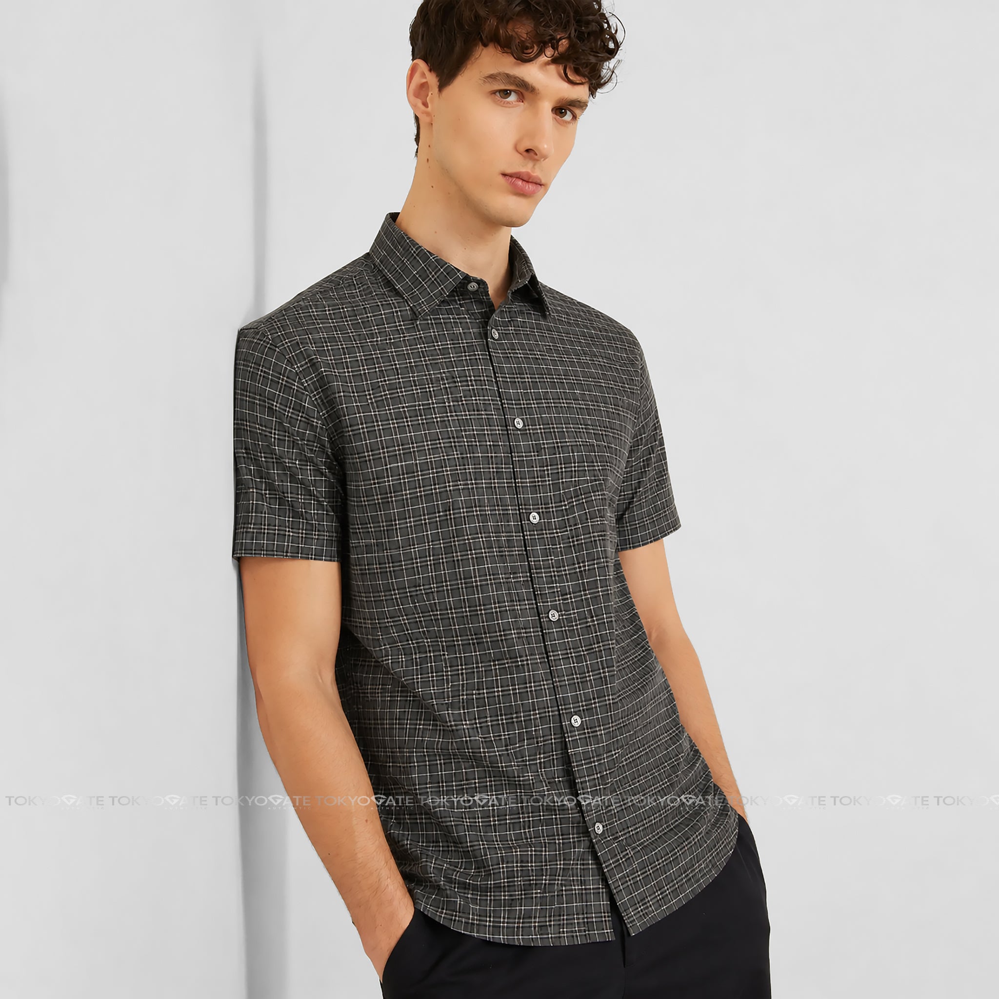 Áo sơ mi Burberry 8004229 Edward Grey IP Check Regular Fit