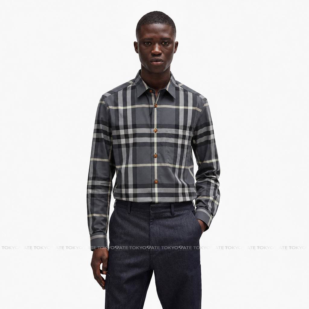 Áo sơ mi Burberry 8092915 Claverdon Seal Grey Slim Fit