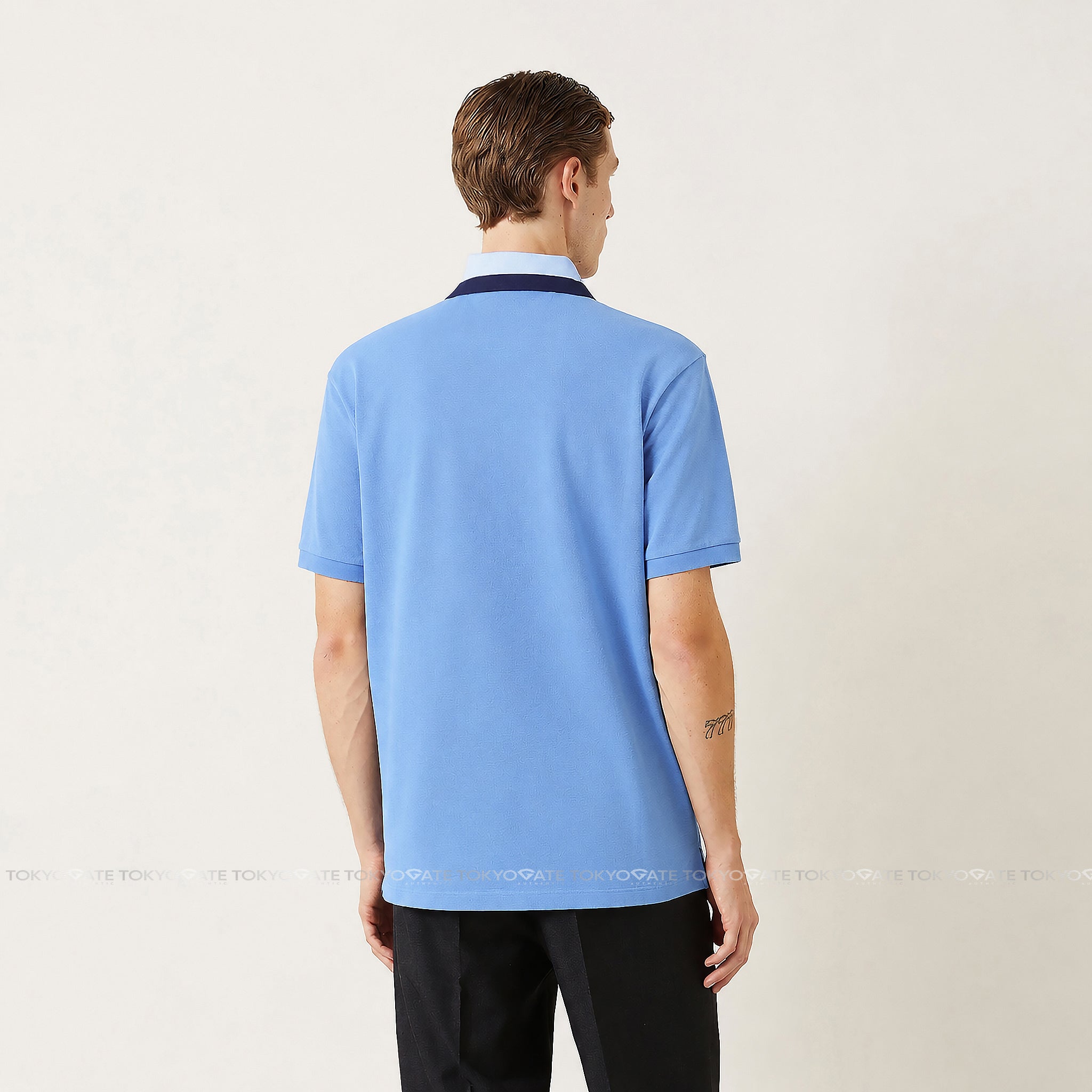 Áo polo Burberry 8070170 Edney Dusty Azure Slim Fit