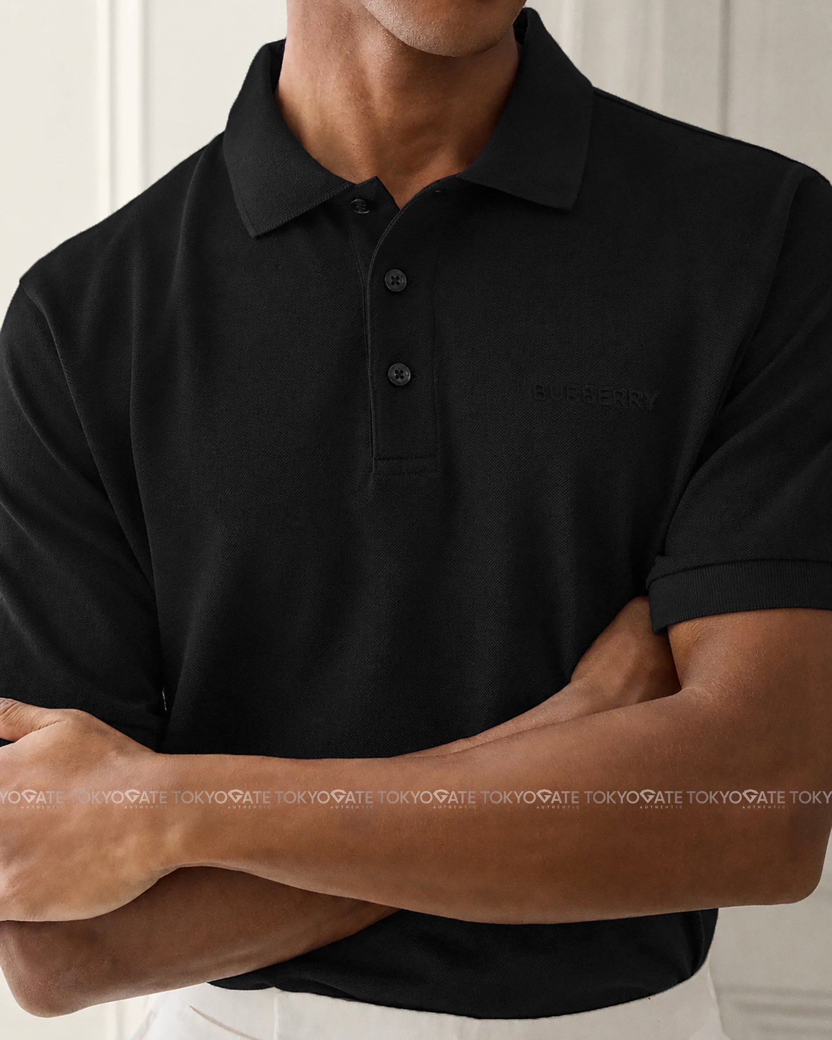Áo polo Burberry 8084365 Hartford BOS Black Slim Fit
