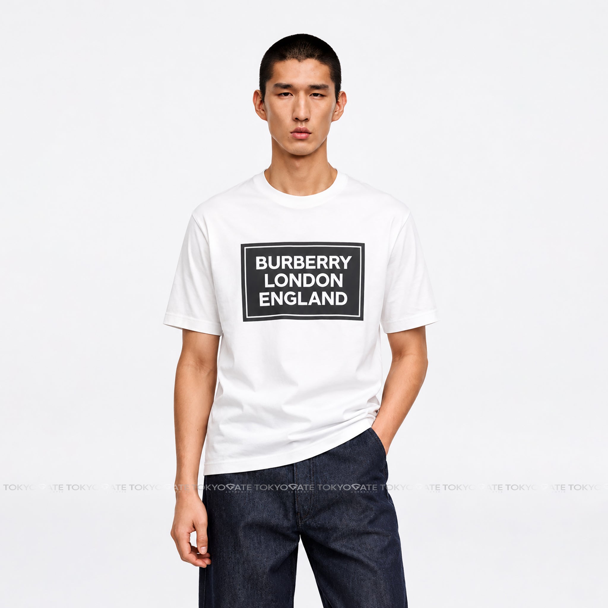 Áo phông Burberry 8084338 Ellison White Regular Fit
