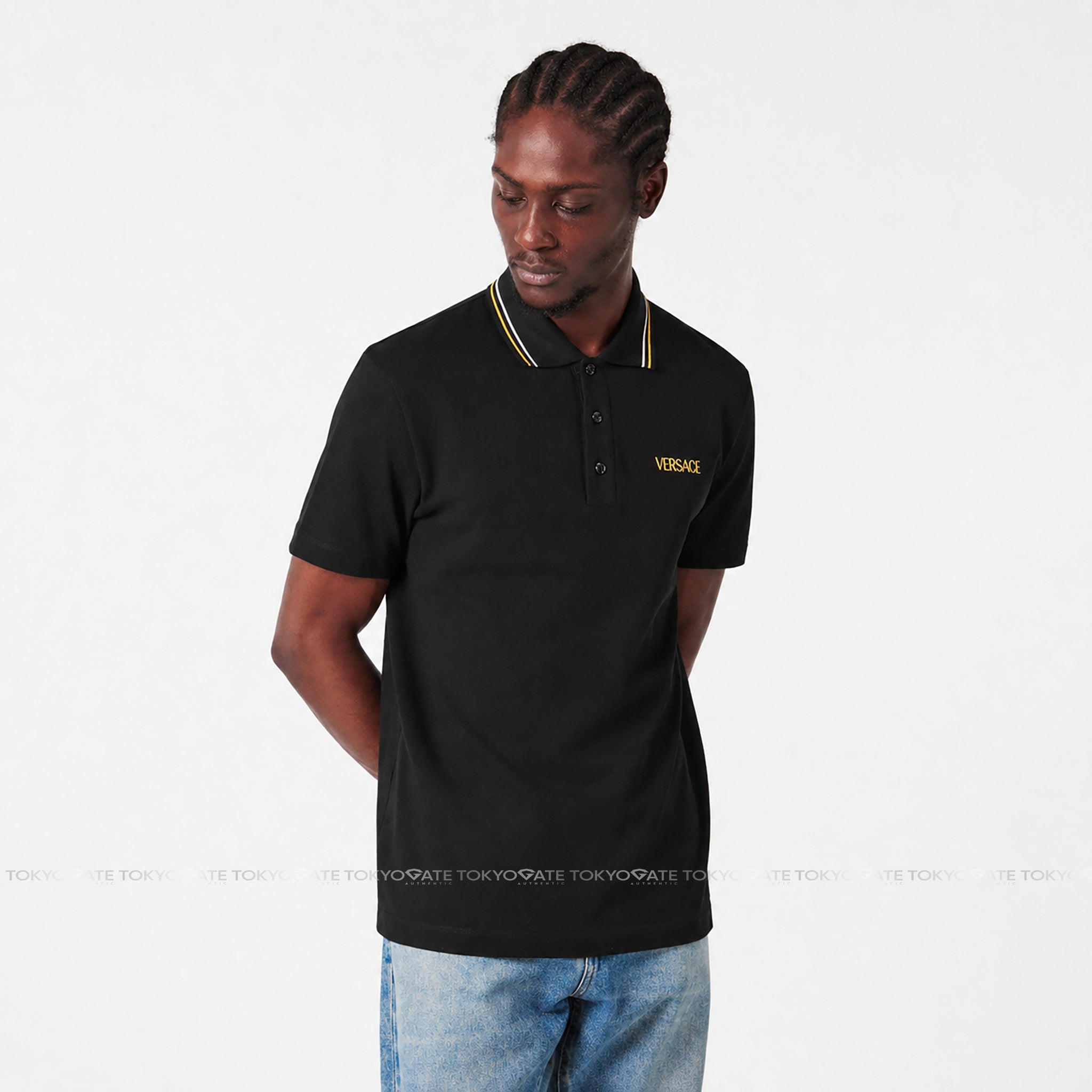 Áo polo Versace 1011851 1A14049 1W000 Black Regular Fit