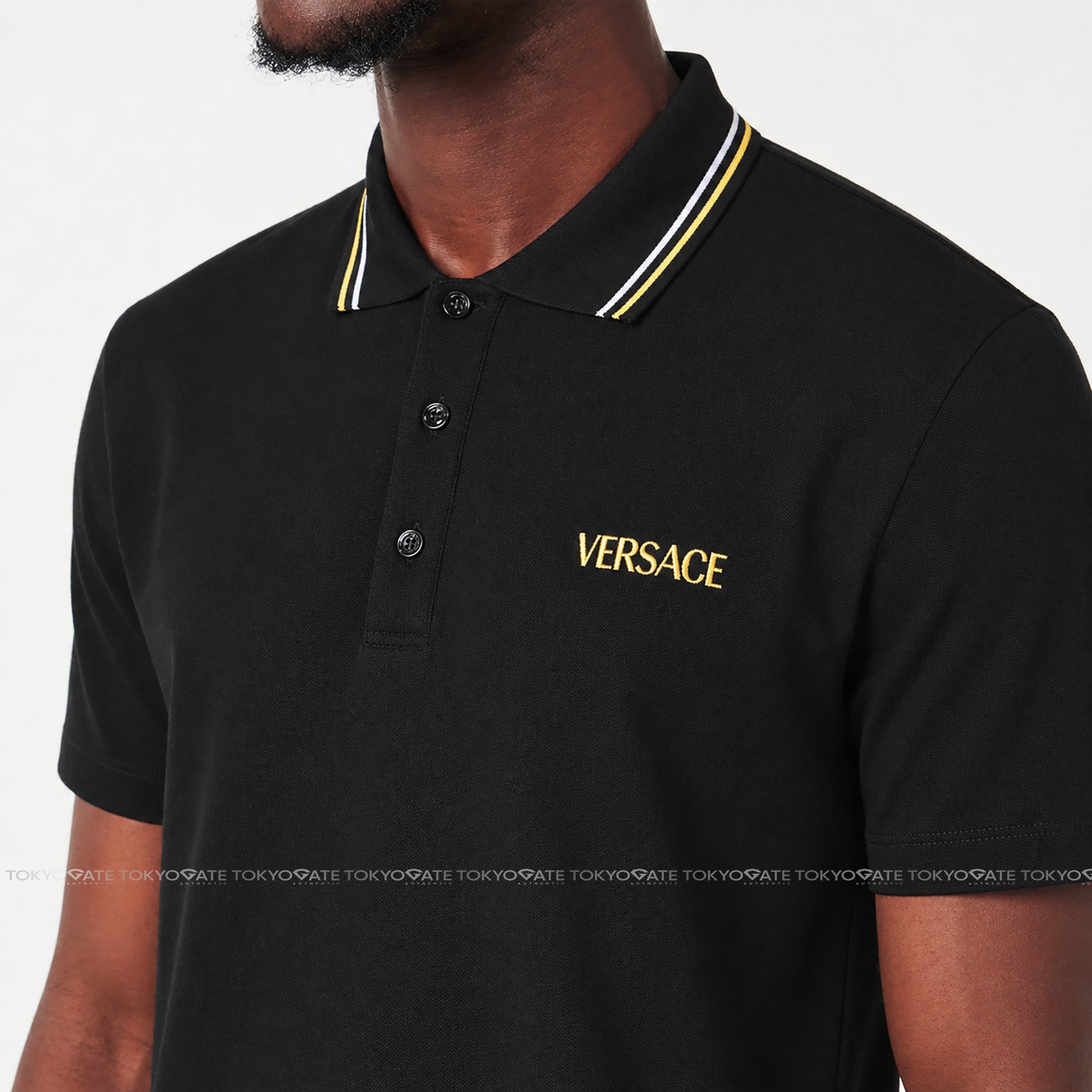 Áo polo Versace 1011851 1A14049 1W000 Black Regular Fit