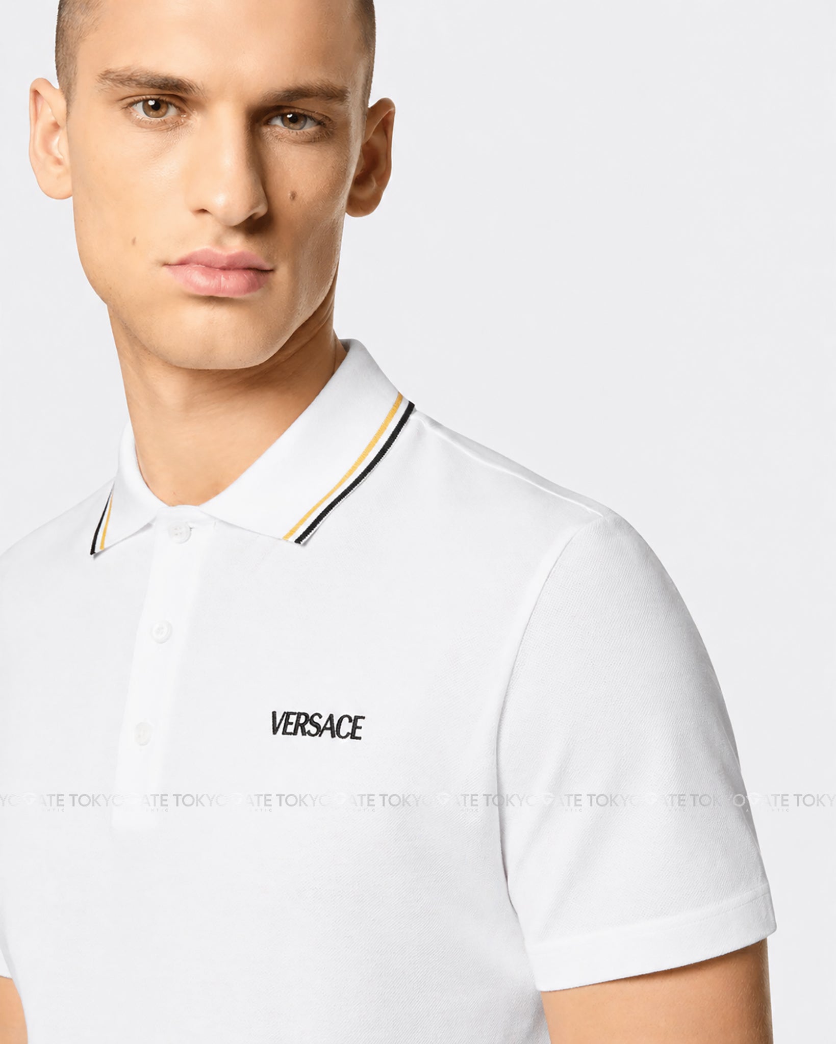Áo polo Versace 1011851 1A14049 1W000 White Regular Fit - XS - Regular