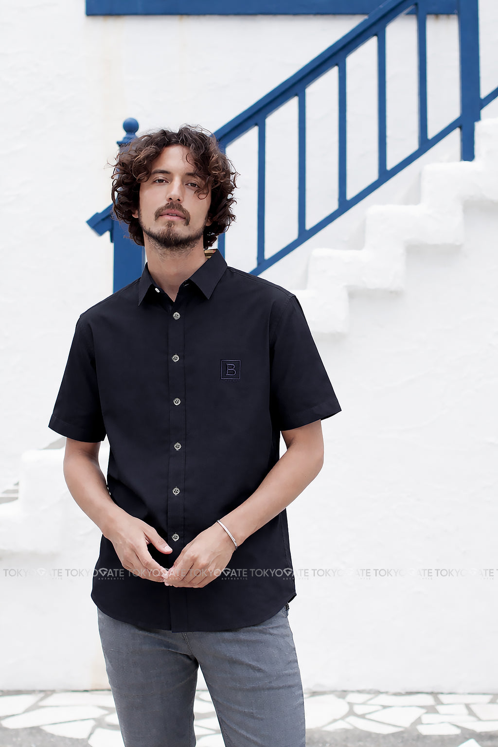Áo sơ mi Burberry SS William Navy Slim Fit