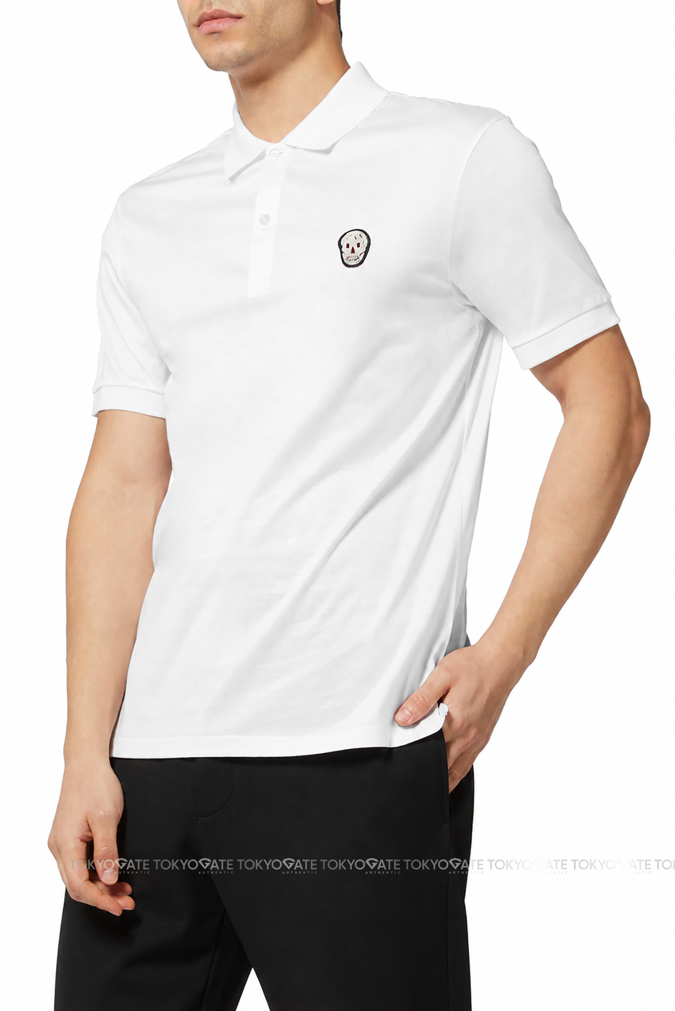 Áo polo Alexander McQueen 622106 QQX33 9000 White Regular Fit
