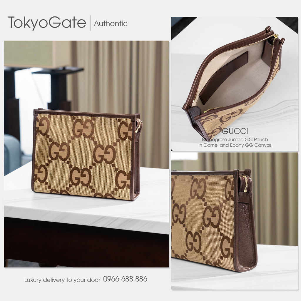 Clutch Gucci 699318 UKMBG 2572 Jumbo GG Pouch Camel