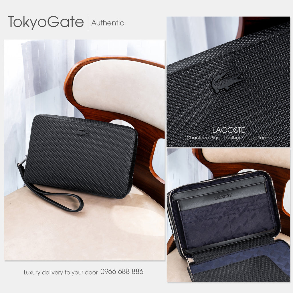 Clutch Lacoste NH2922CE 000 Chantaco Piqué Leather Zipped Pouch