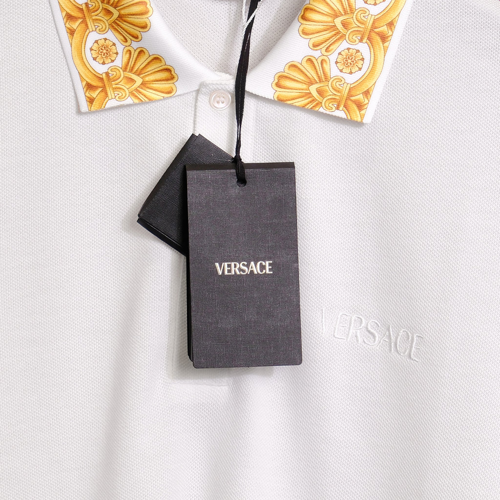 Áo polo Versace 1012260 1A10242 White Regular Fit