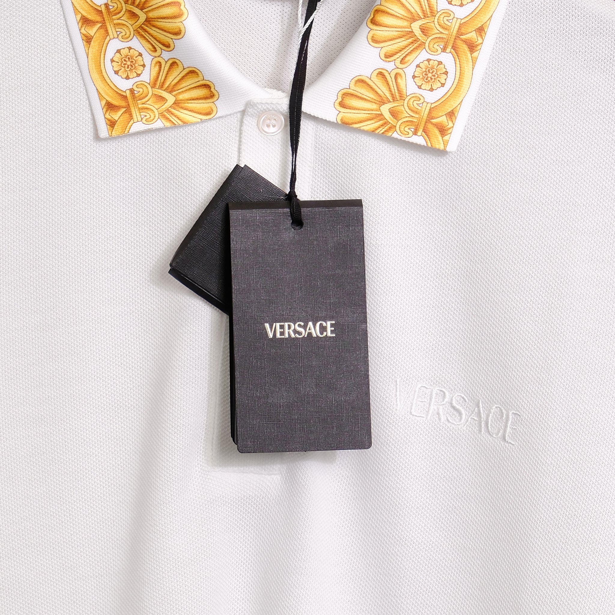 Áo polo Versace 1012260 1A10242 White Regular Fit
