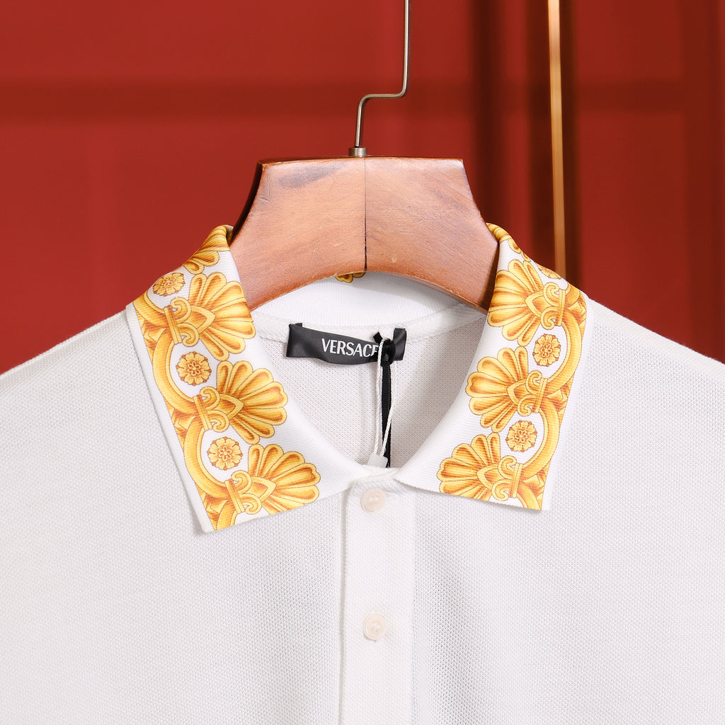 Áo polo Versace 1012260 1A10242 White Regular Fit