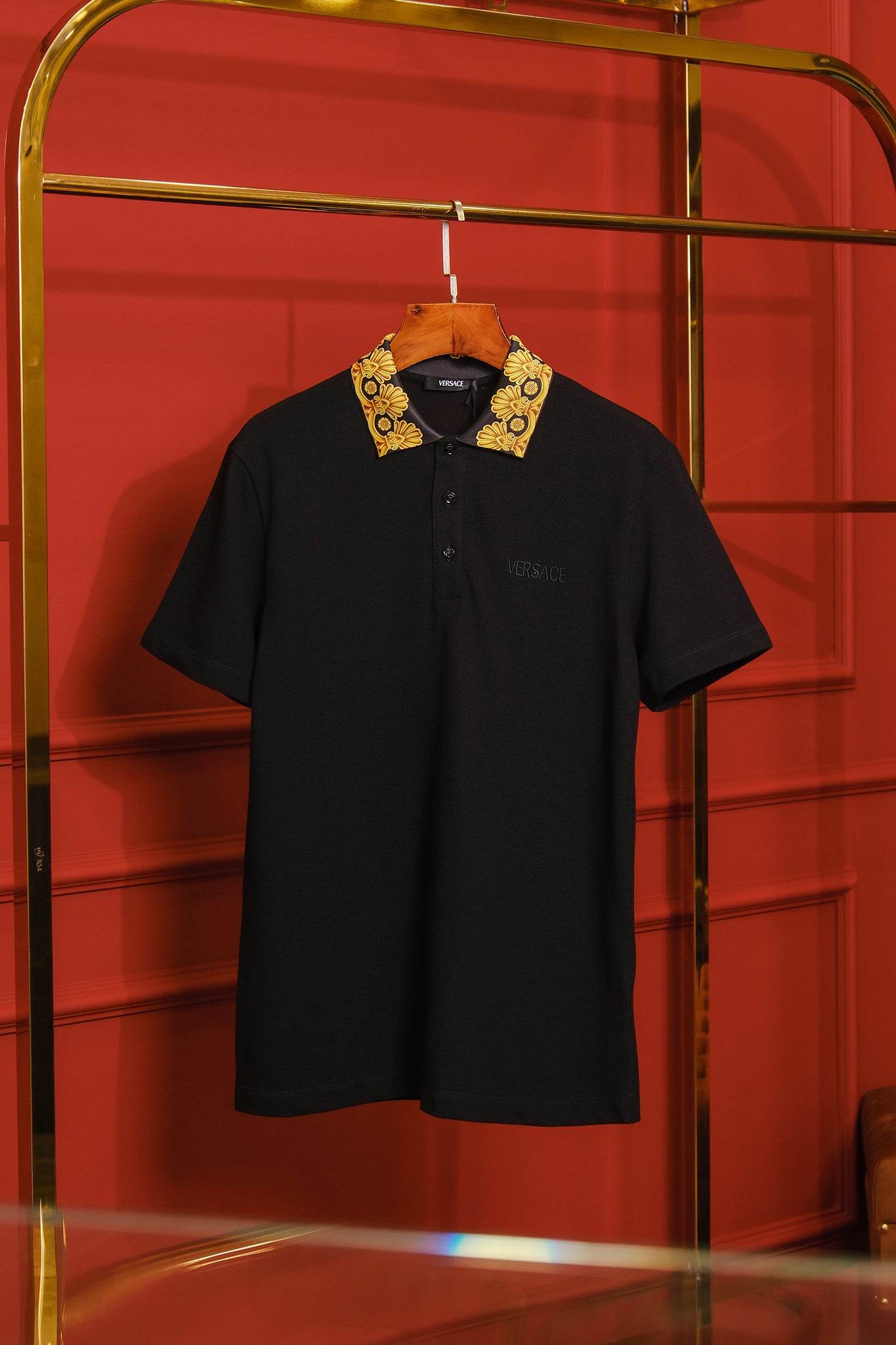 Áo polo Versace 1012260 1A10242 Black Regular Fit