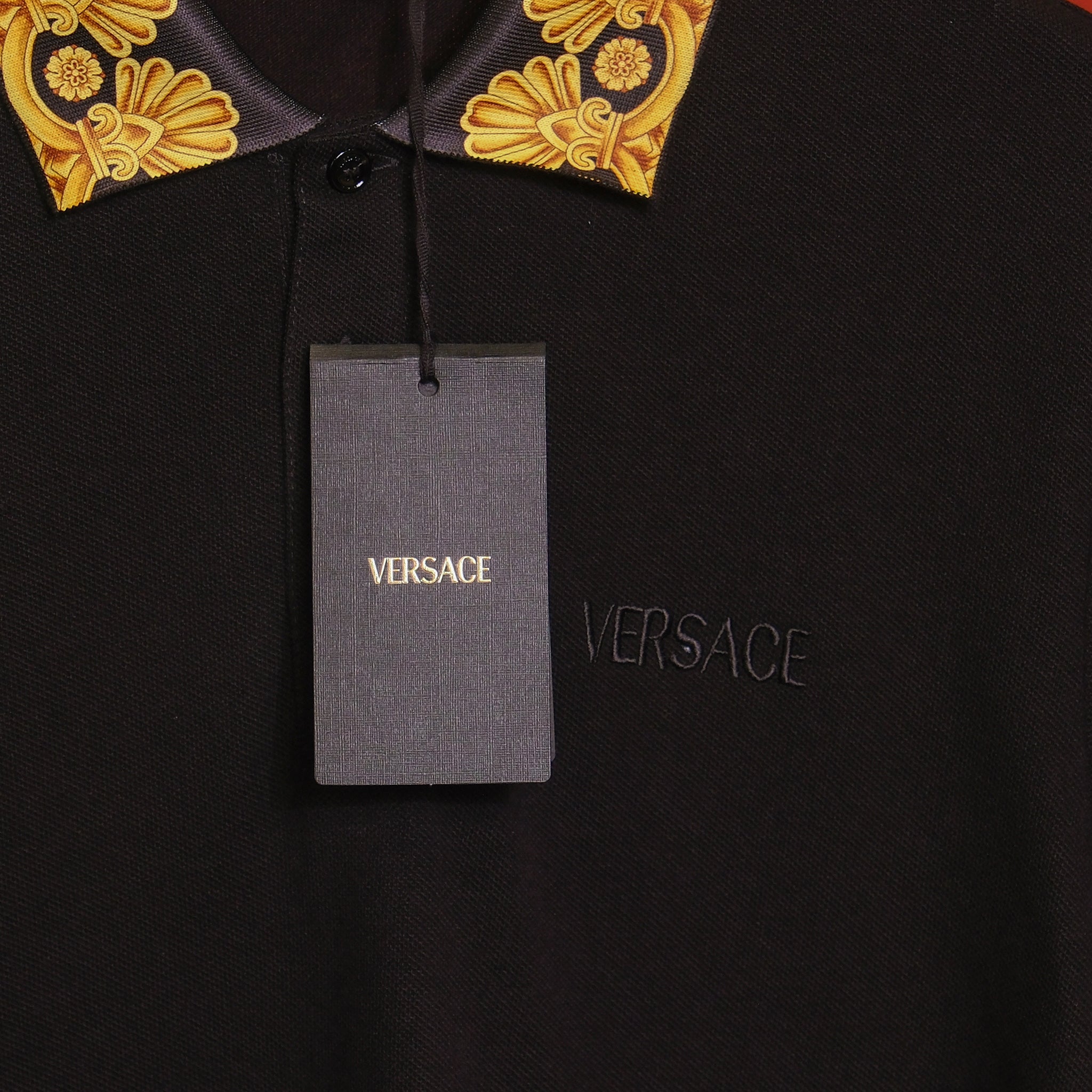 Áo polo Versace 1012260 1A10242 Black Regular Fit