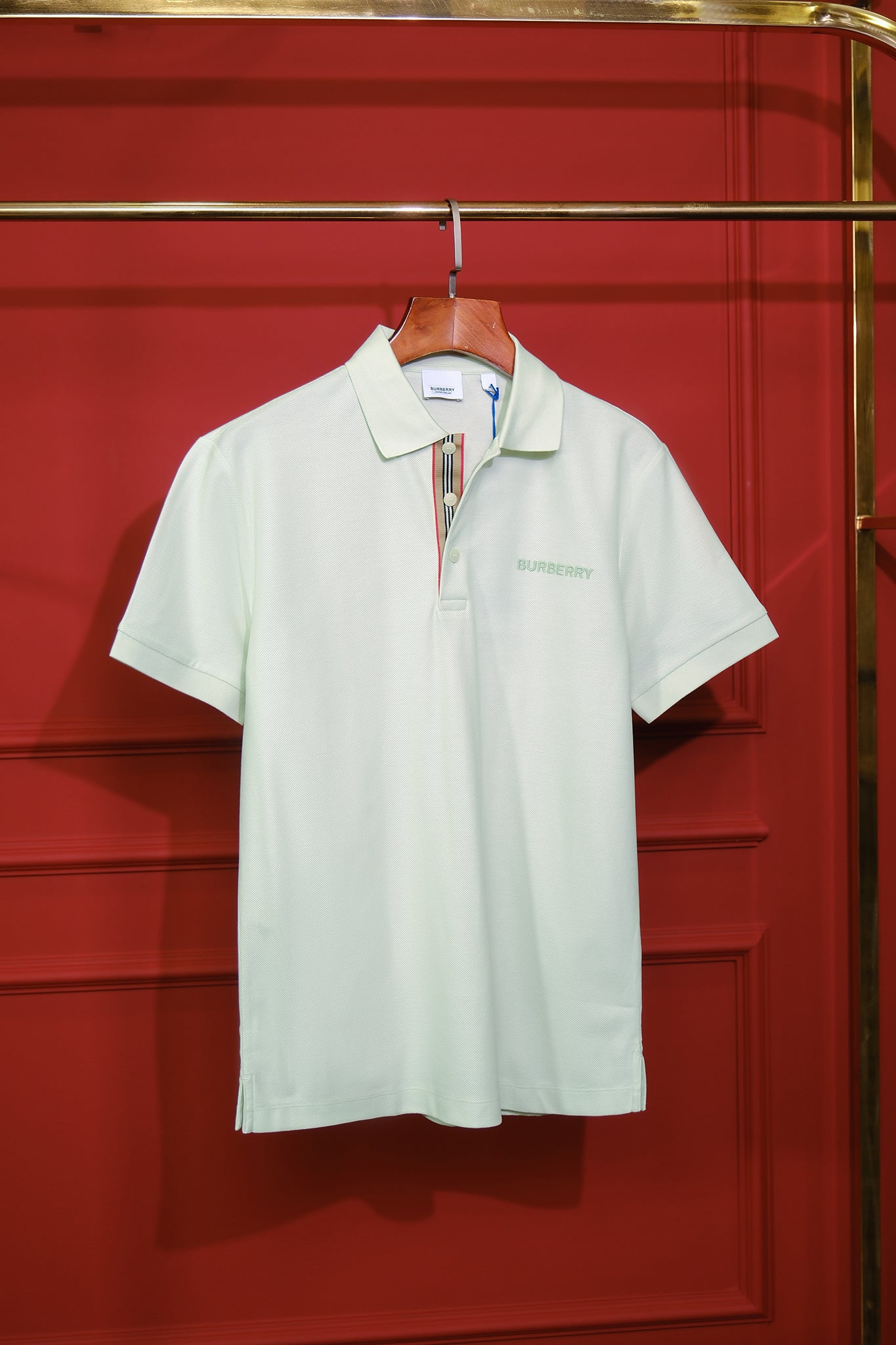Áo polo Burberry Hartford BBY Pistachio Slim Fit