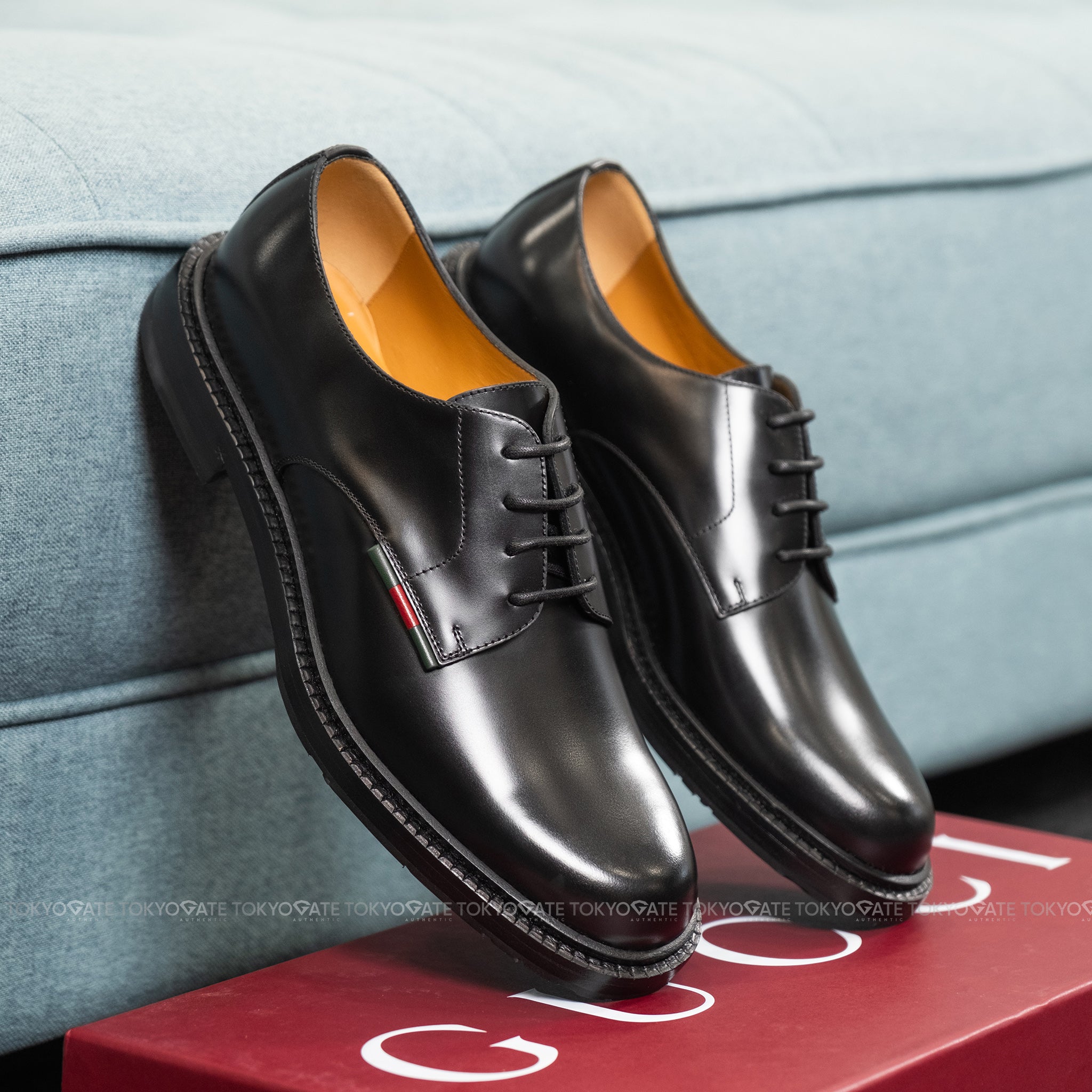 Giày Gucci 812142 AAEBO 1042 Black Leather Lace-Up