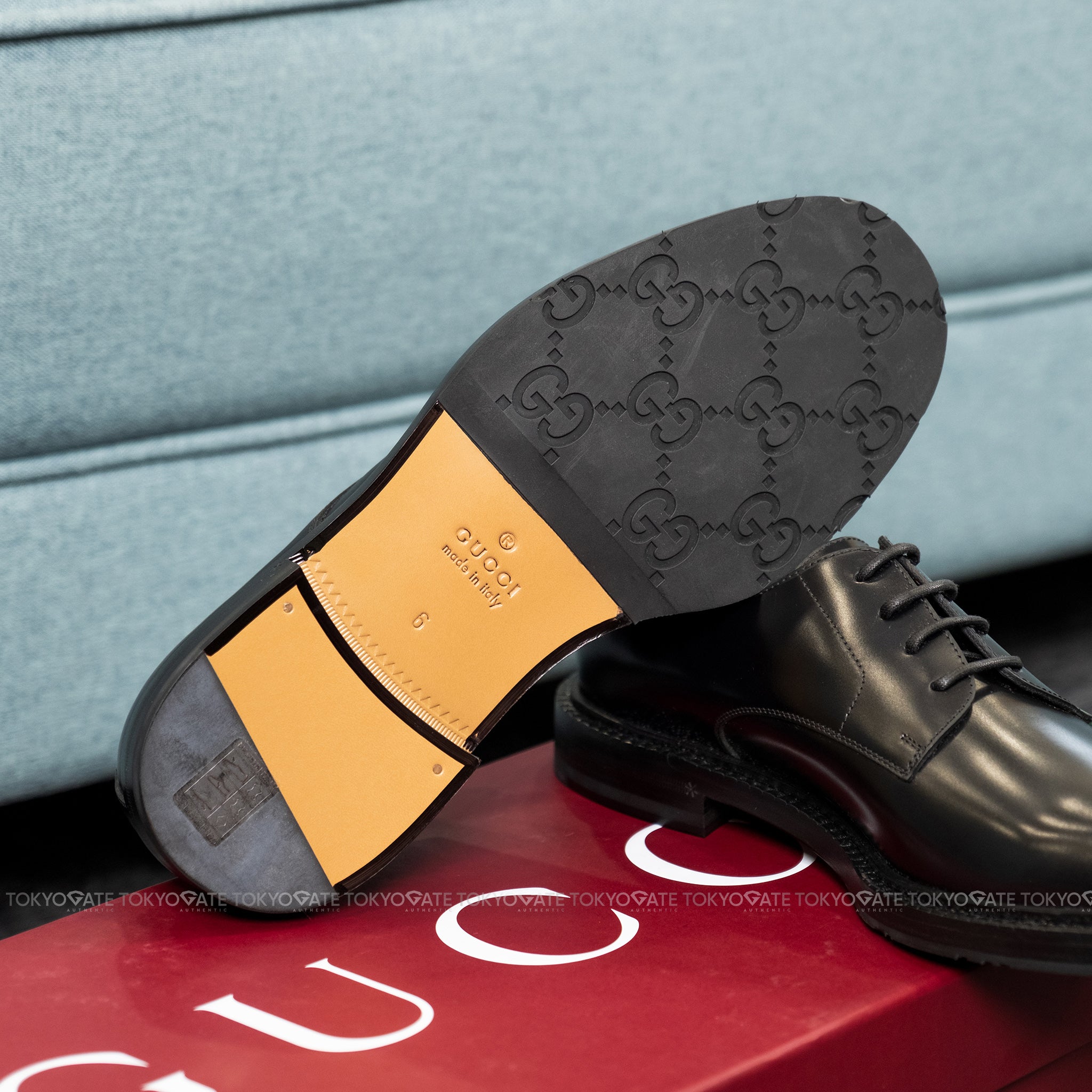 Giày Gucci 812142 AAEBO 1042 Black Leather Lace-Up