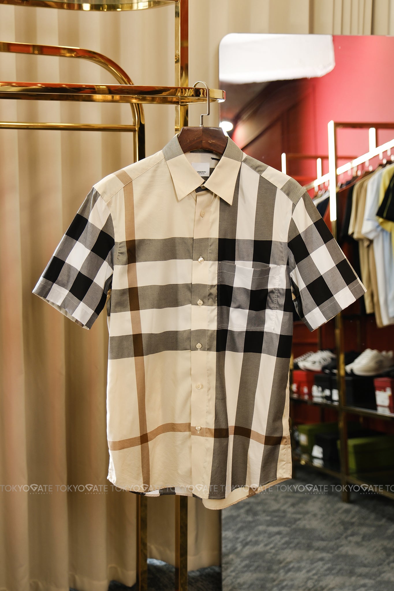 Áo sơ mi Burberry SS Claverdon Modern Beige Slim Fit