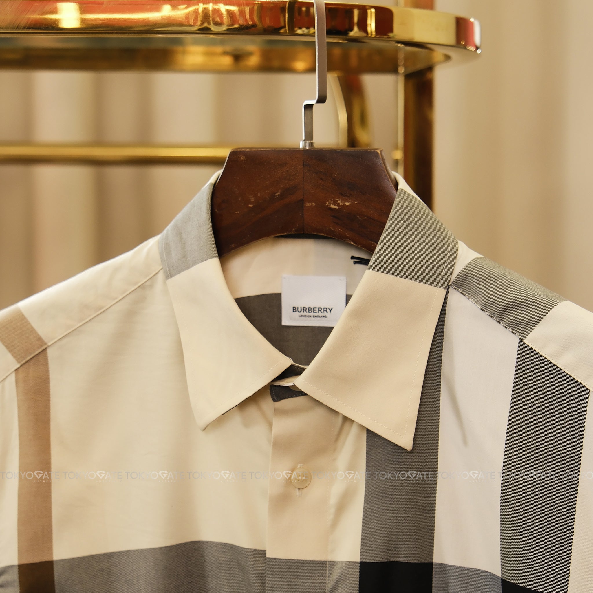Áo sơ mi Burberry SS Claverdon Modern Beige Slim Fit
