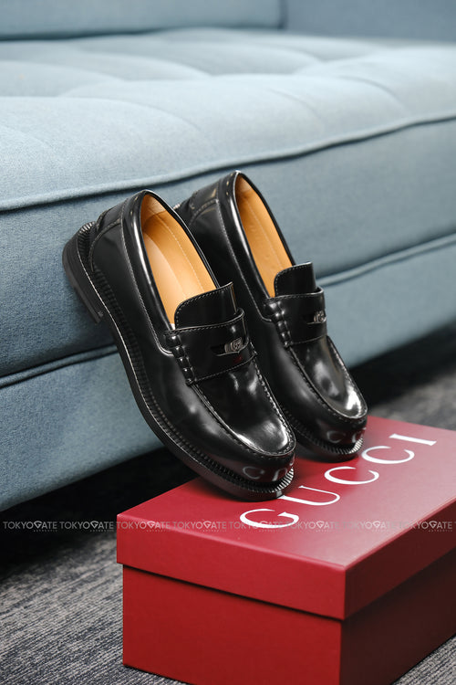 Giày Gucci 831274 AAD7WW1000 Black Leather Loafers
