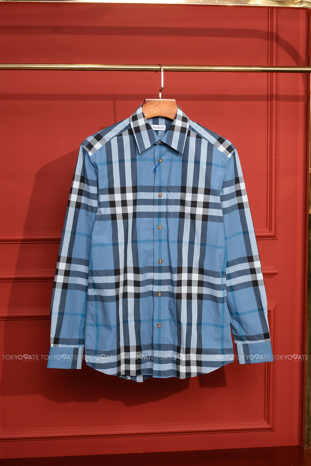 Áo sơ mi Burberry LS Claverdon Blue Jade Slim Fit