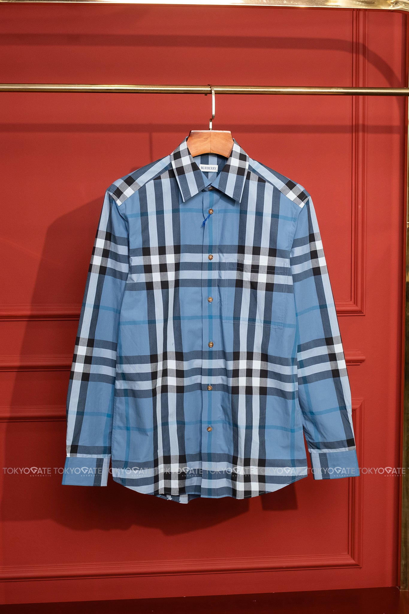 Áo sơ mi Burberry LS Claverdon Blue Jade Slim Fit