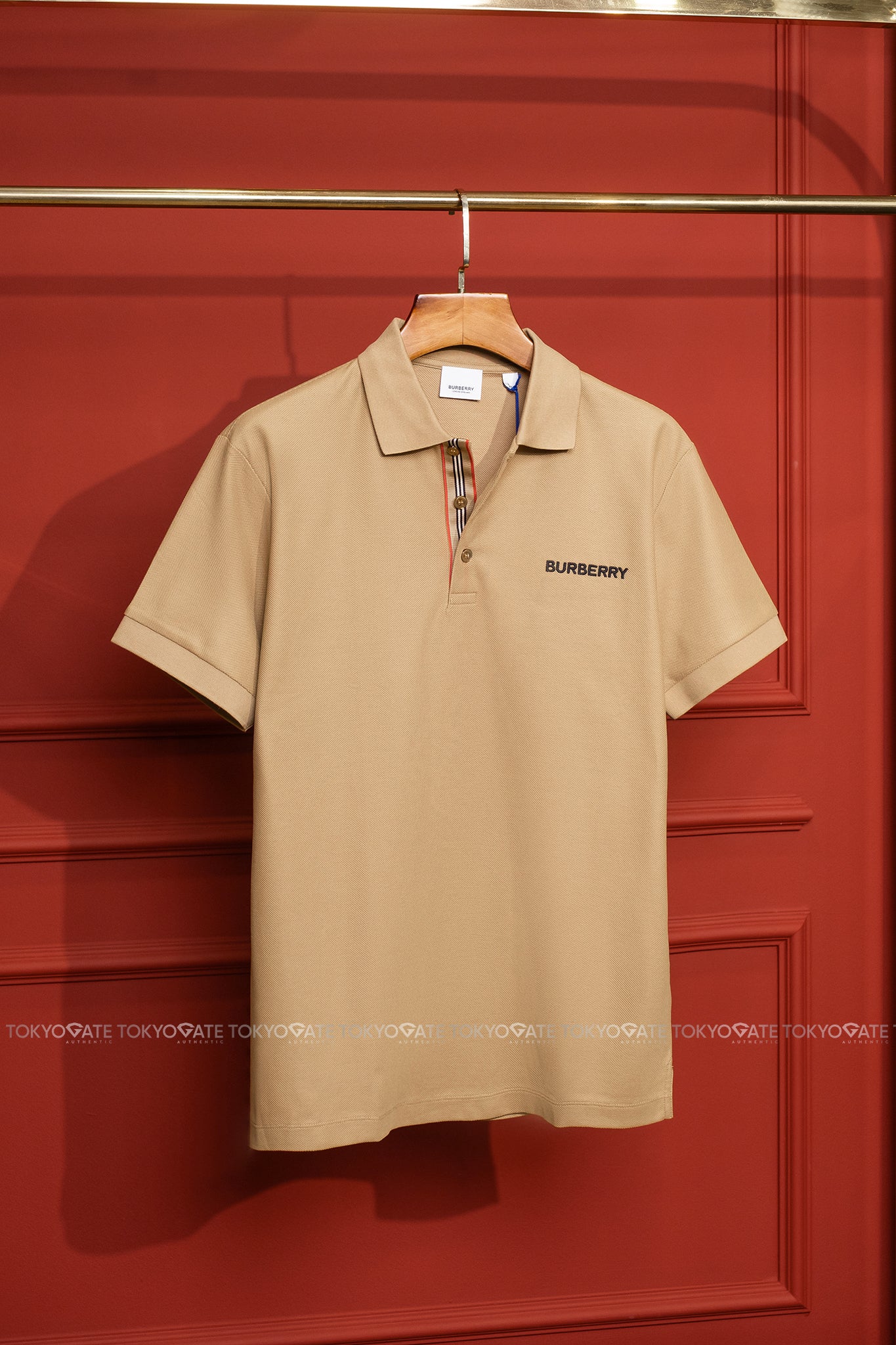 Áo polo Burberry SS Hartford BBY Camel Slim Fit