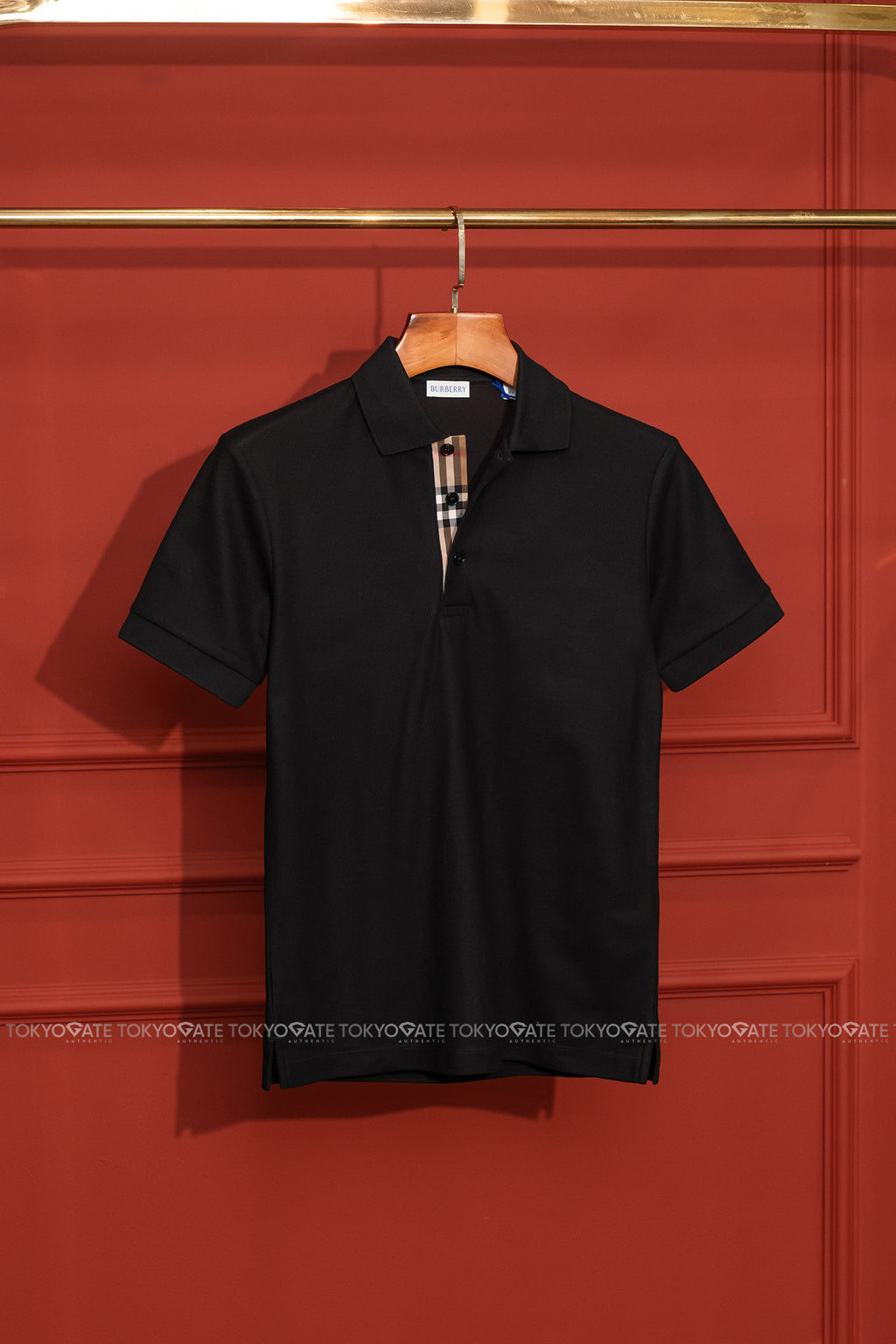 Áo polo Burberry SS Hartford Black Slim Fit