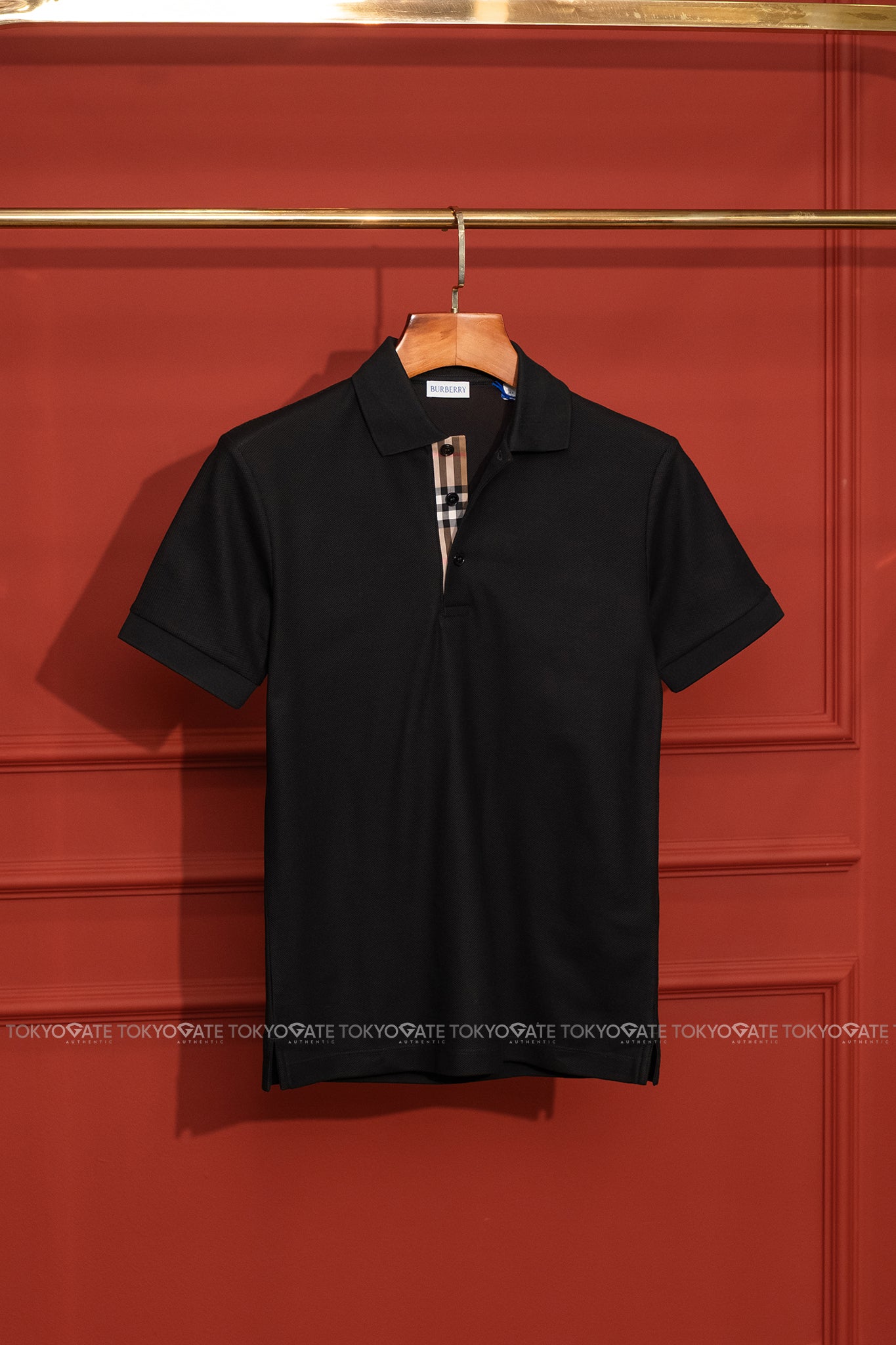 Áo polo Burberry SS Hartford Black Slim Fit