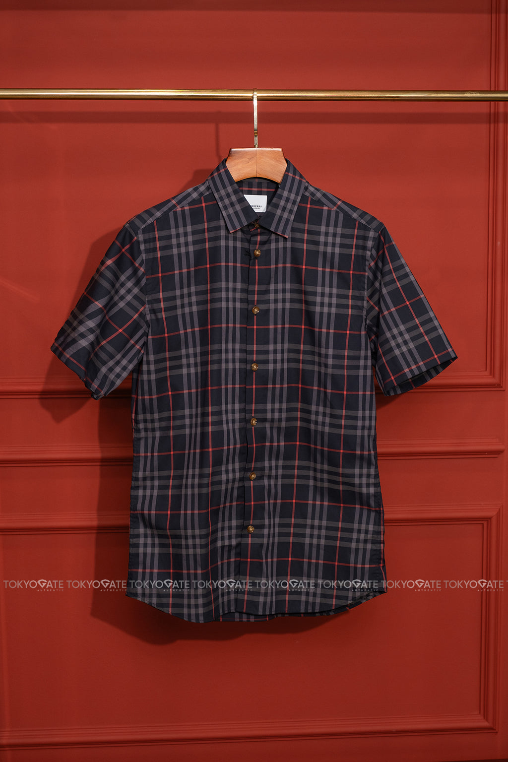 Áo sơ mi Burberry SS Shefford Navy Grey Slim Fit