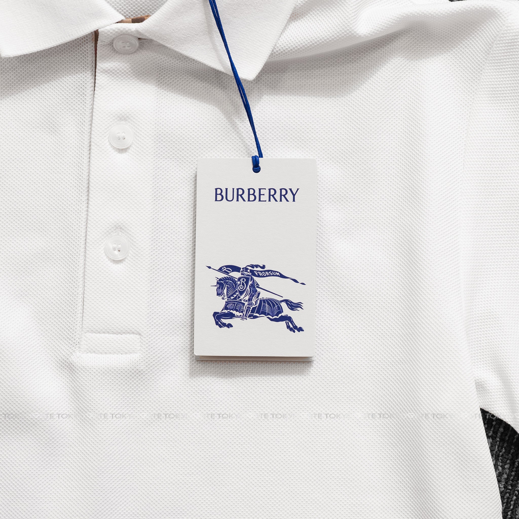 Áo polo Burberry SS Hartford White Slim Fit